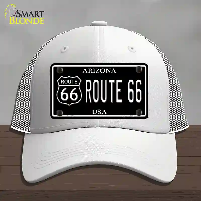 Route 66 Arizona Black Novelty License Plate Hat Mesh / White