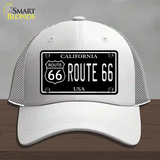 Route 66 California Black Novelty License Plate Hat Mesh / White