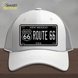 Route 66 New Mexico Black Novelty License Plate Hat Mesh / White