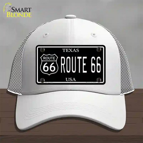 Route 66 Texas Black Novelty License Plate Hat Mesh / White