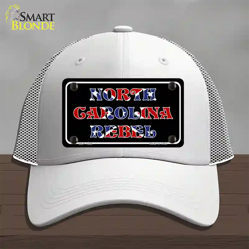 North Carolina Rebel Novelty License Plate Hat Mesh / White