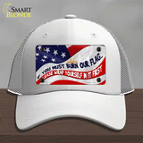 Burn It Wrap Yourself First Novelty License Plate Hat Mesh / White