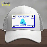 Nova Scotia Novelty License Plate Hat Mesh / White