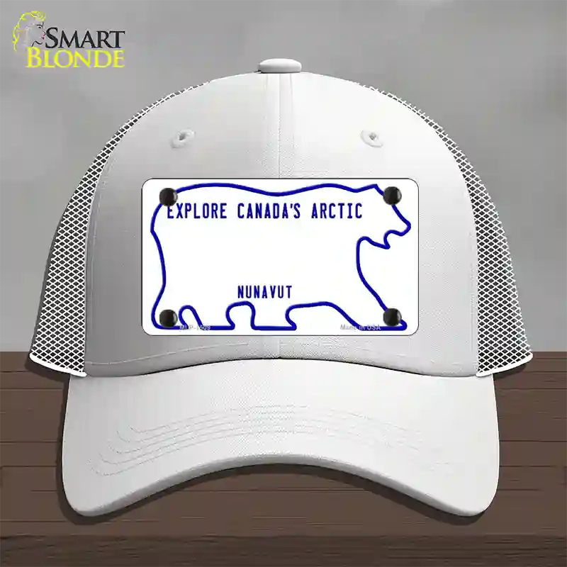 Nunavut Novelty License Plate Hat Mesh / White