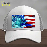 Lady Liberty Novelty License Plate Hat Mesh / White