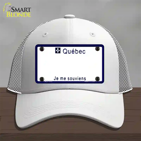 Quebec Novelty License Plate Hat Mesh / White