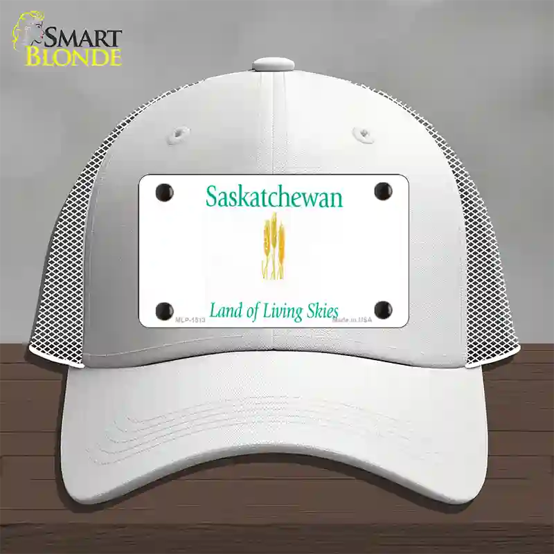 Saskatchewan Novelty License Plate Hat Mesh / White