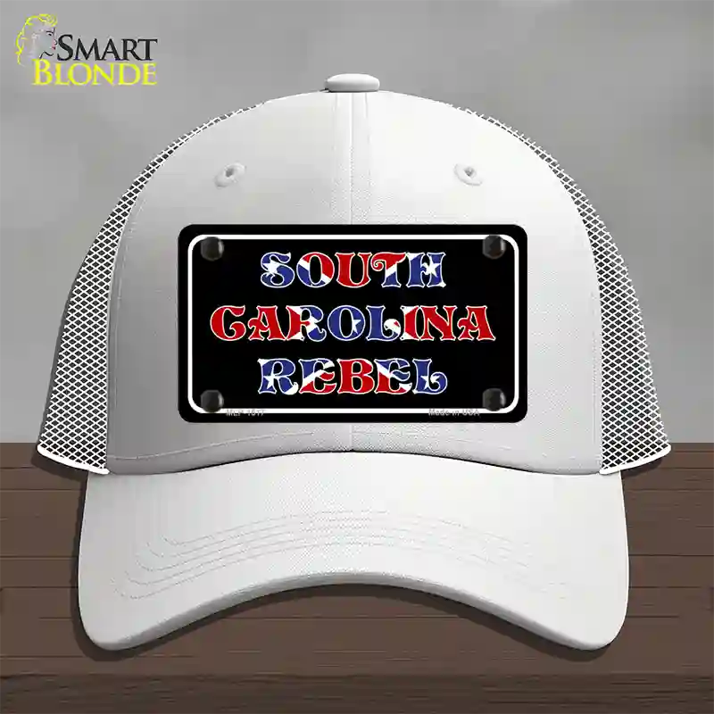 South Carolina Rebel Novelty License Plate Hat Mesh / White