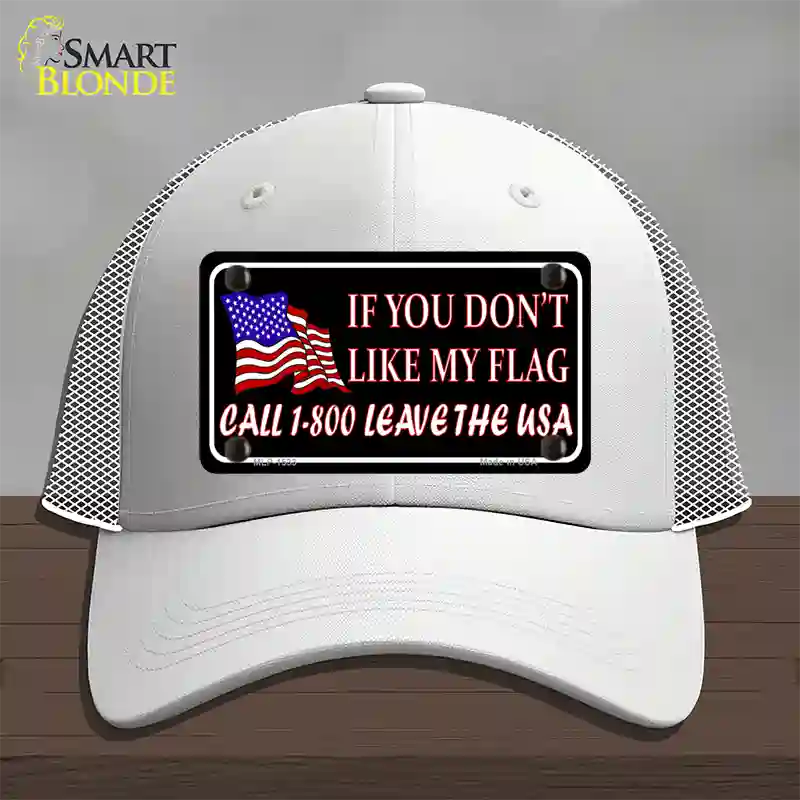 1 800 Leave The USA Novelty License Plate Hat Mesh / White