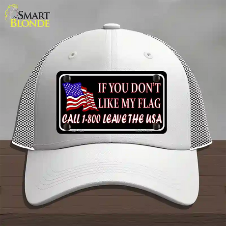 1 800 Leave The USA Novelty License Plate Hat Mesh / White