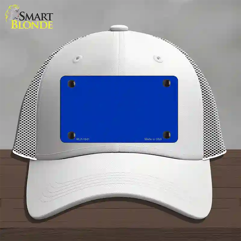 Royal Blue Solid Novelty License Plate Hat Mesh / White