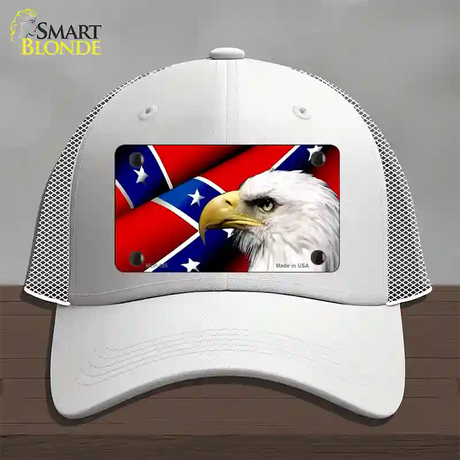 Confederate Flag Eagle Novelty License Plate Hat Mesh / White