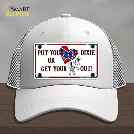 Heart In Dixie Novelty License Plate Hat Mesh / White