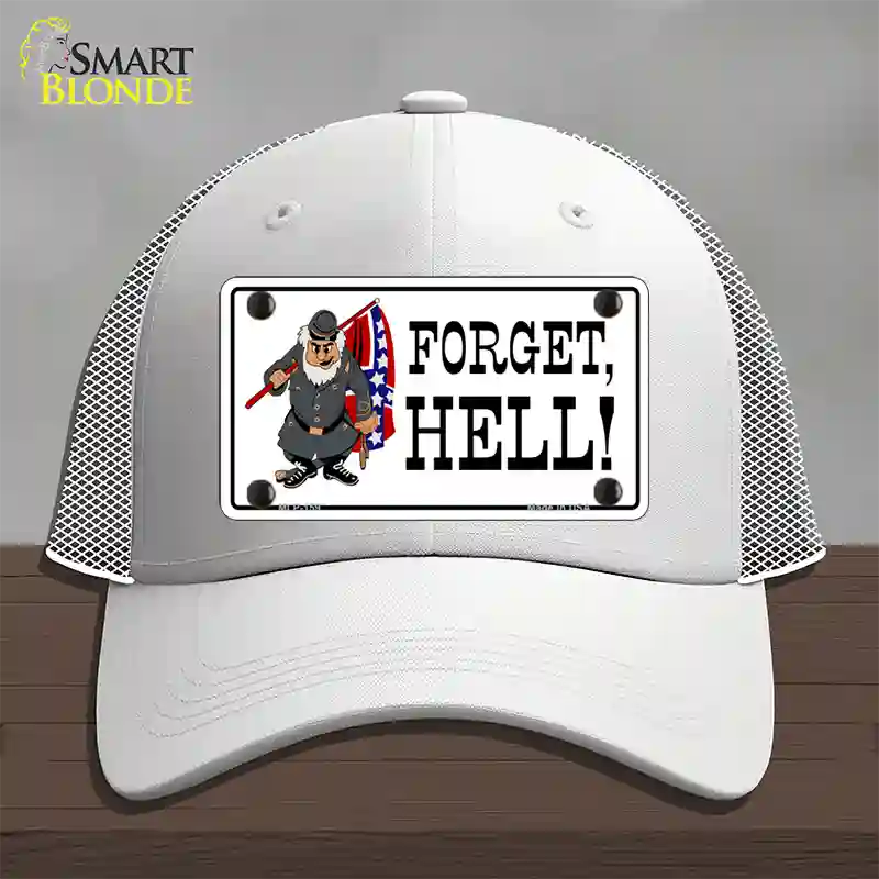 Forget Hell Novelty License Plate Hat Mesh / White