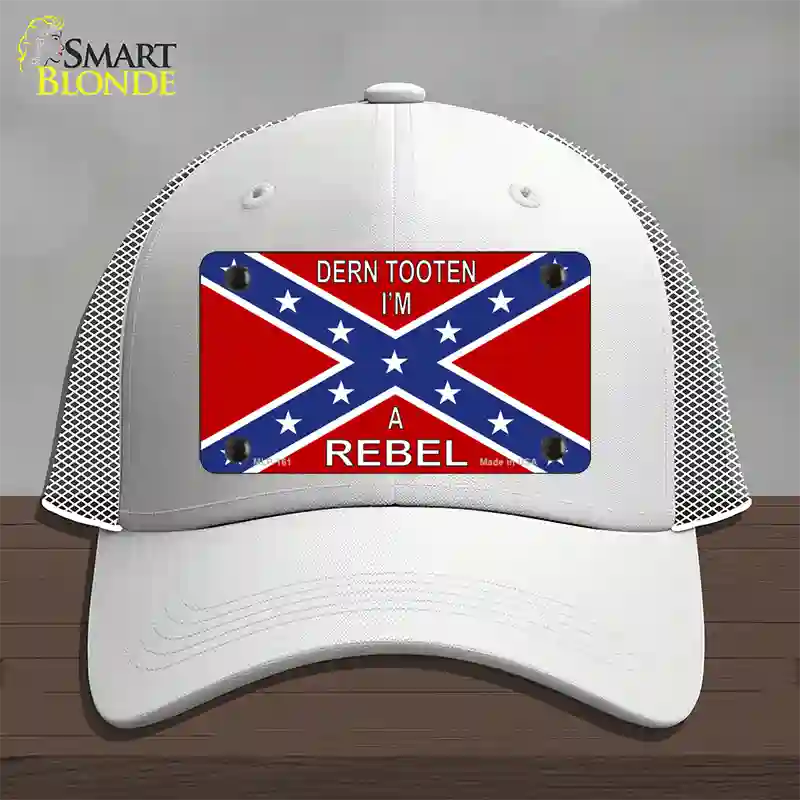 Im A Rebel Novelty License Plate Hat Mesh / White