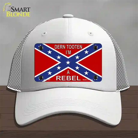 Im A Rebel Novelty License Plate Hat Mesh / White