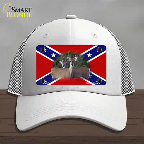 Rebel Deer Novelty License Plate Hat Mesh / White