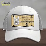 Pencil Sketch German Shepherd Novelty License Plate Hat Mesh / White