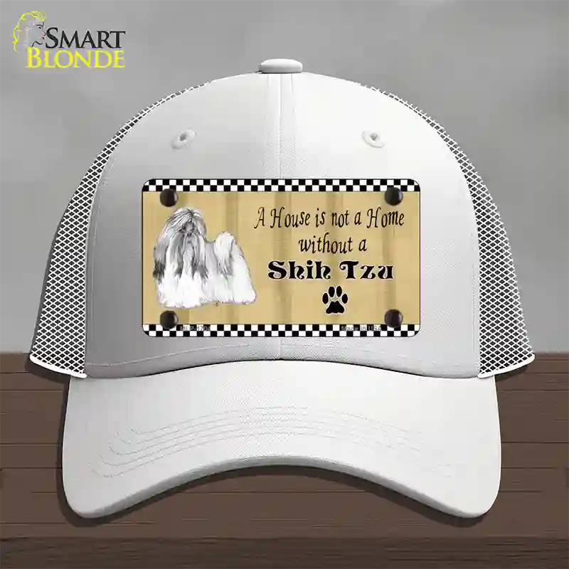 Pencil Sketch Shih Tzu Novelty License Plate Hat Mesh / White