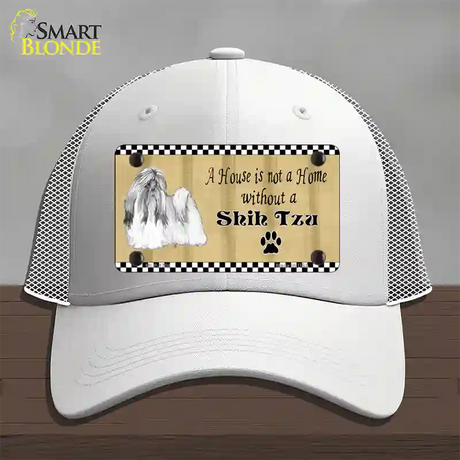 Pencil Sketch Shih Tzu Novelty License Plate Hat Mesh / White