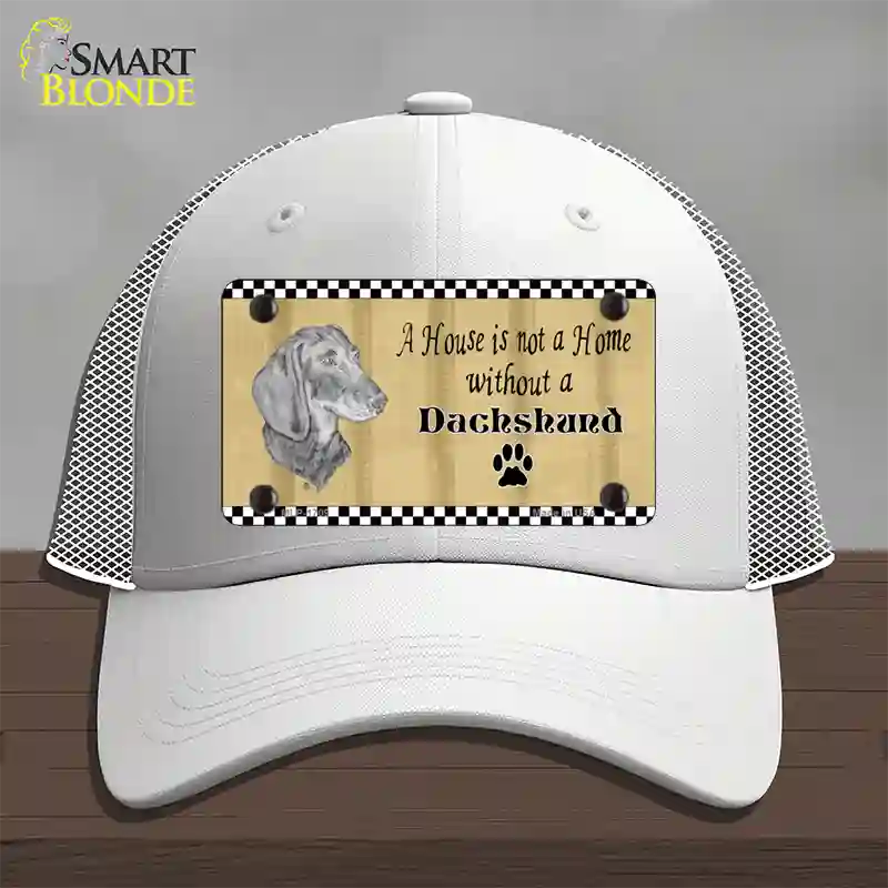 Pencil Sketch Dachshund Novelty License Plate Hat Mesh / White