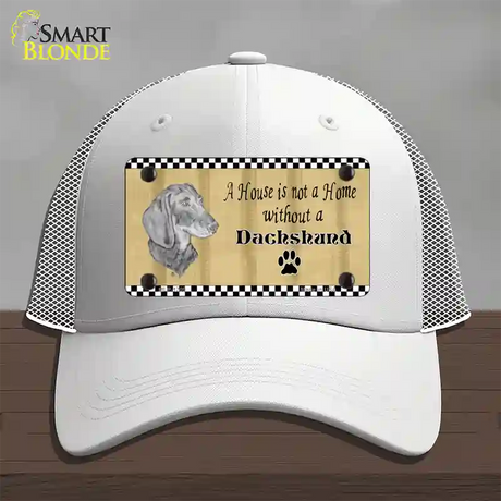 Pencil Sketch Dachshund Novelty License Plate Hat Mesh / White