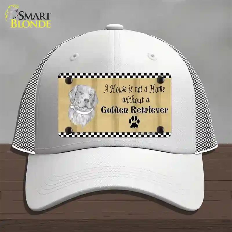 Pencil Sketch Golden Retriever Novelty License Plate Hat Mesh / White