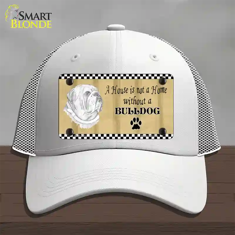 Pencil Sketch Bulldog Novelty License Plate Hat Mesh / White