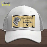 Pencil Sketch Rottweiler Novelty License Plate Hat Mesh / White