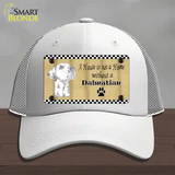 Pencil Sketch Dalmatian Novelty License Plate Hat Mesh / White