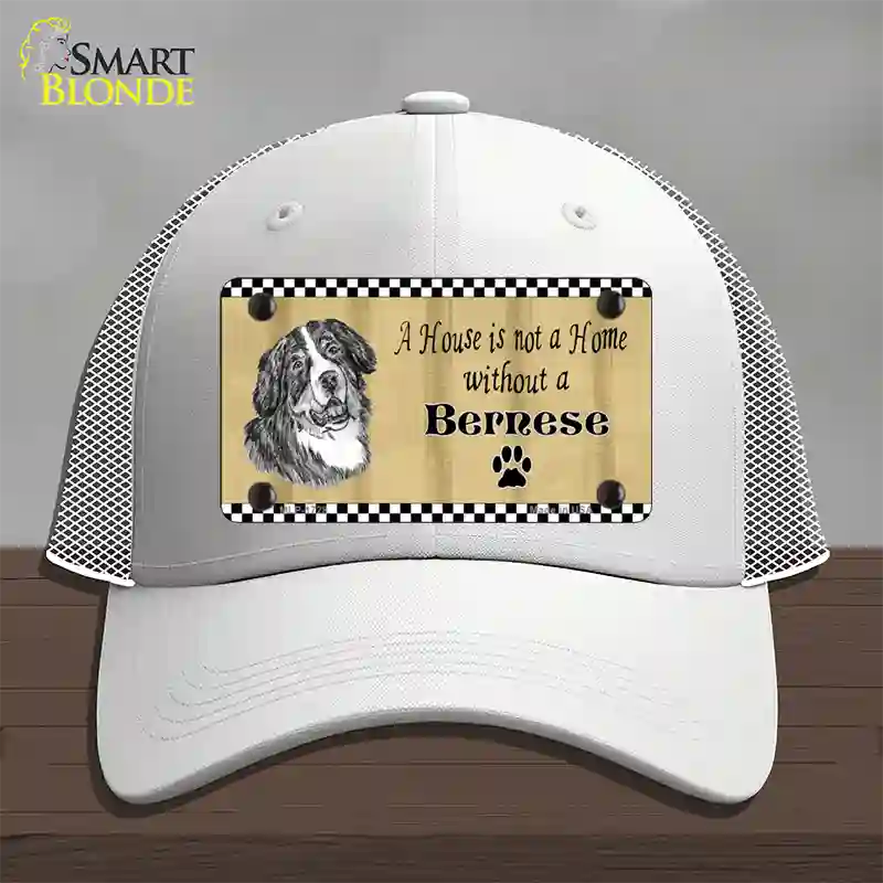 Pencil Sketch Bernese Novelty License Plate Hat Mesh / White