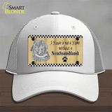 Pencil Sketch New Foundland Novelty License Plate Hat Mesh / White