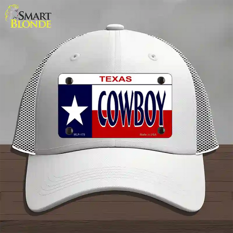 Cowboy Texas Novelty License Plate Hat Mesh / White