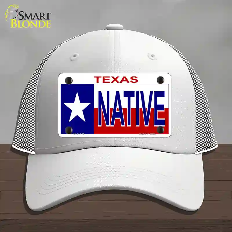 Native Texas Novelty License Plate Hat Mesh / White