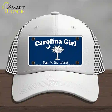 Carolina Girl Blue Novelty License Plate Hat Mesh / White