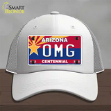 Arizona Centennial OMG Novelty License Plate Hat Mesh / White