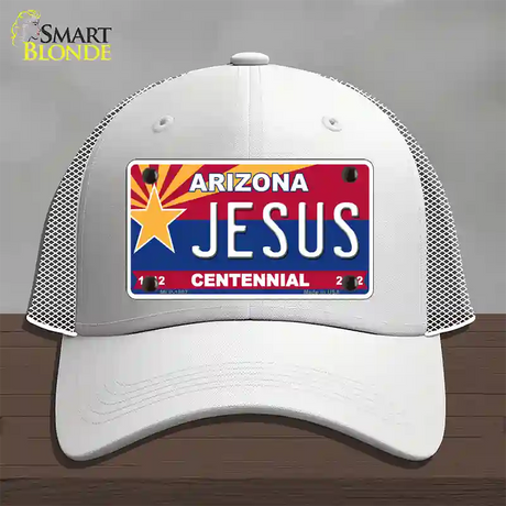 Arizona Centennial Jesus Novelty License Plate Hat Mesh / White