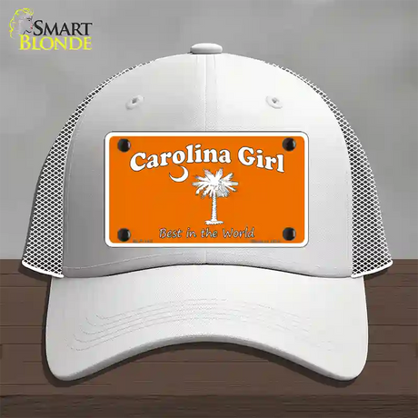 Carolina Girl Orange Novelty License Plate Hat Mesh / White