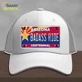 Arizona Centennial Badass Ride Novelty License Plate Hat Mesh / White