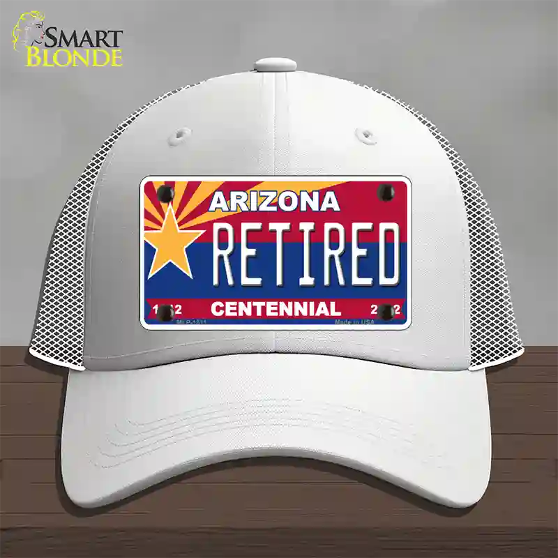 Arizona Centennial Retired Novelty License Plate Hat Mesh / White