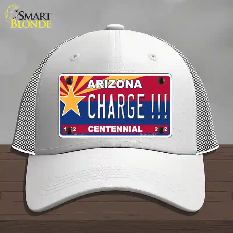 Arizona Centennial Charge Novelty License Plate Hat Mesh / White