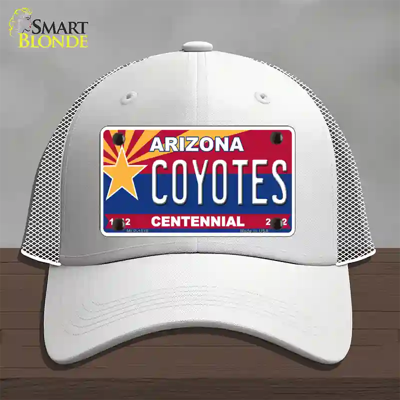 Arizona Centennial Coyotes Novelty License Plate Hat Mesh / White