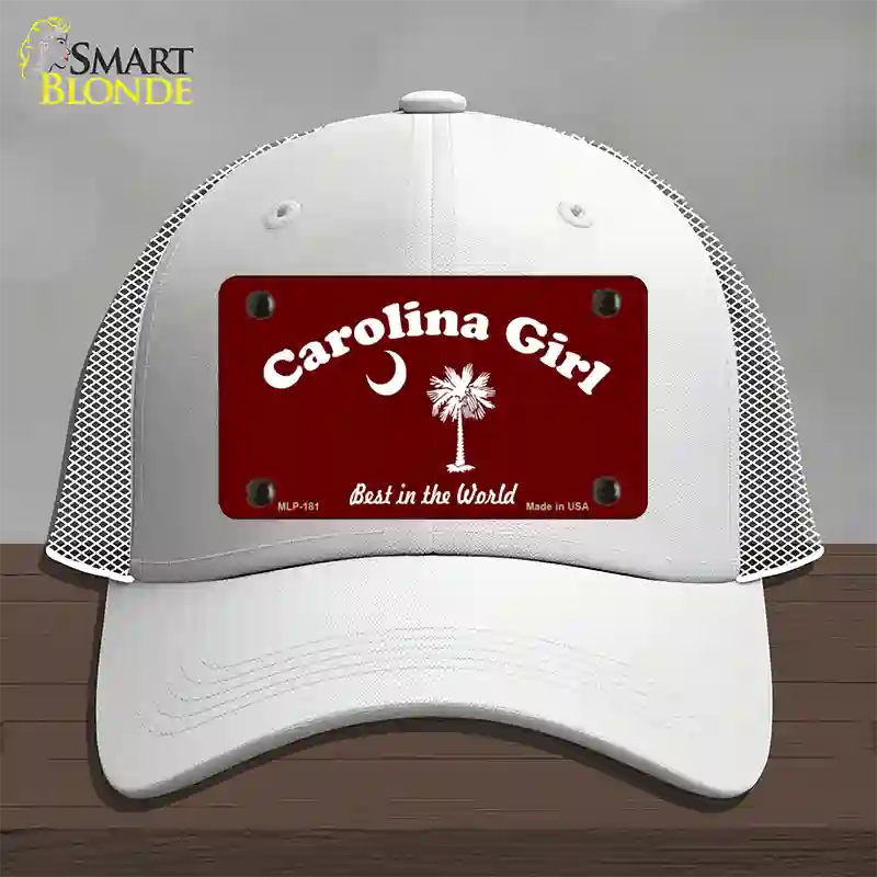 Carolina Girl Burgundy Novelty License Plate Hat Mesh / White