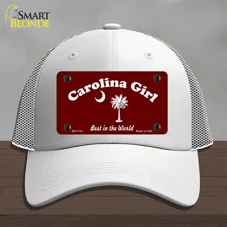 Carolina Girl Burgundy Novelty License Plate Hat Mesh / White