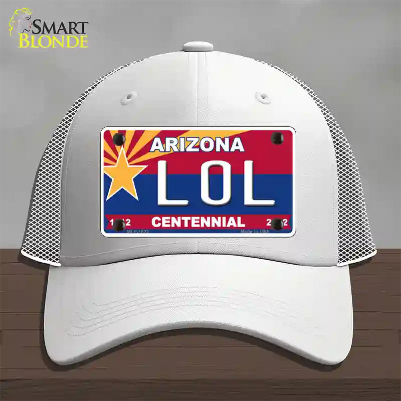 Arizona Centennial LOL Novelty License Plate Hat Mesh / White