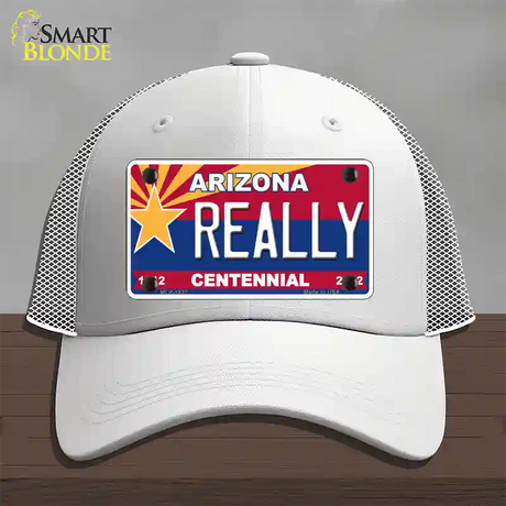 Arizona Centennial Really Novelty License Plate Hat Mesh / White