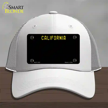 California Black State Novelty License Plate Hat Mesh / White