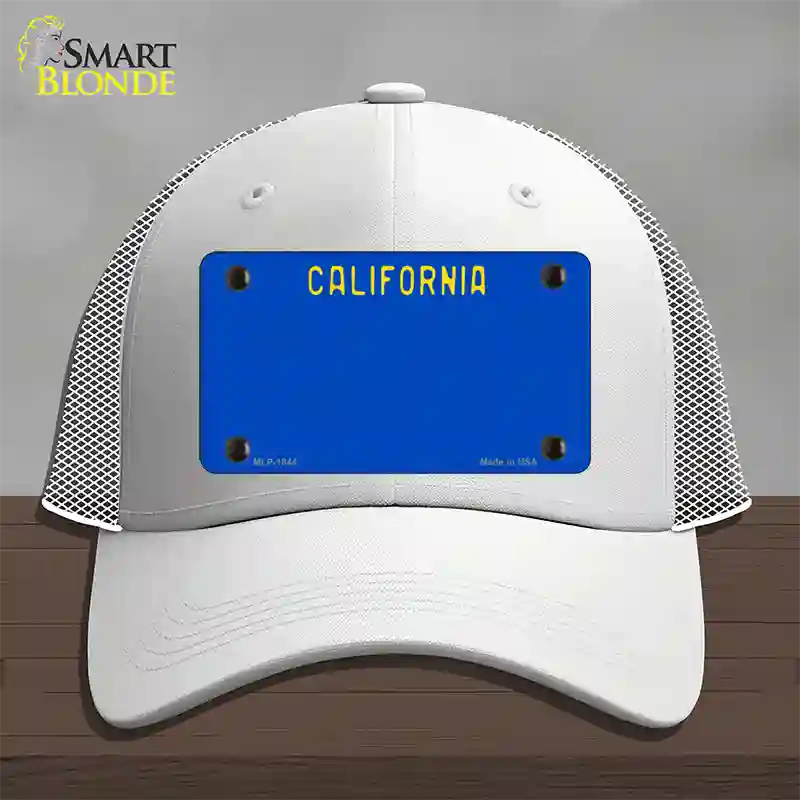 California Blue State Novelty License Plate Hat Mesh / White