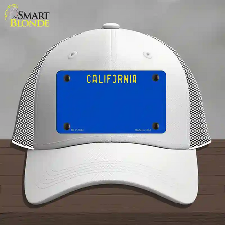 California Blue State Novelty License Plate Hat Mesh / White