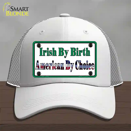 Irish By Birth Novelty License Plate Hat Mesh / White